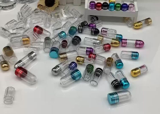 Botellas cilíndricas de la medicina del plástico transparente