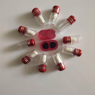 Botellas cilíndricas de la medicina del plástico transparente