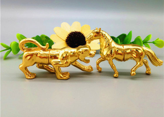 Cápsulas de aluminio del oro del rinoceronte de las botellas de píldora del claro de la forma 1g del leopardo